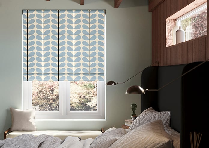 Orla Kiely Two Colour Stem, Powder Blue - Twist&Fit Roman Blind - Image 3